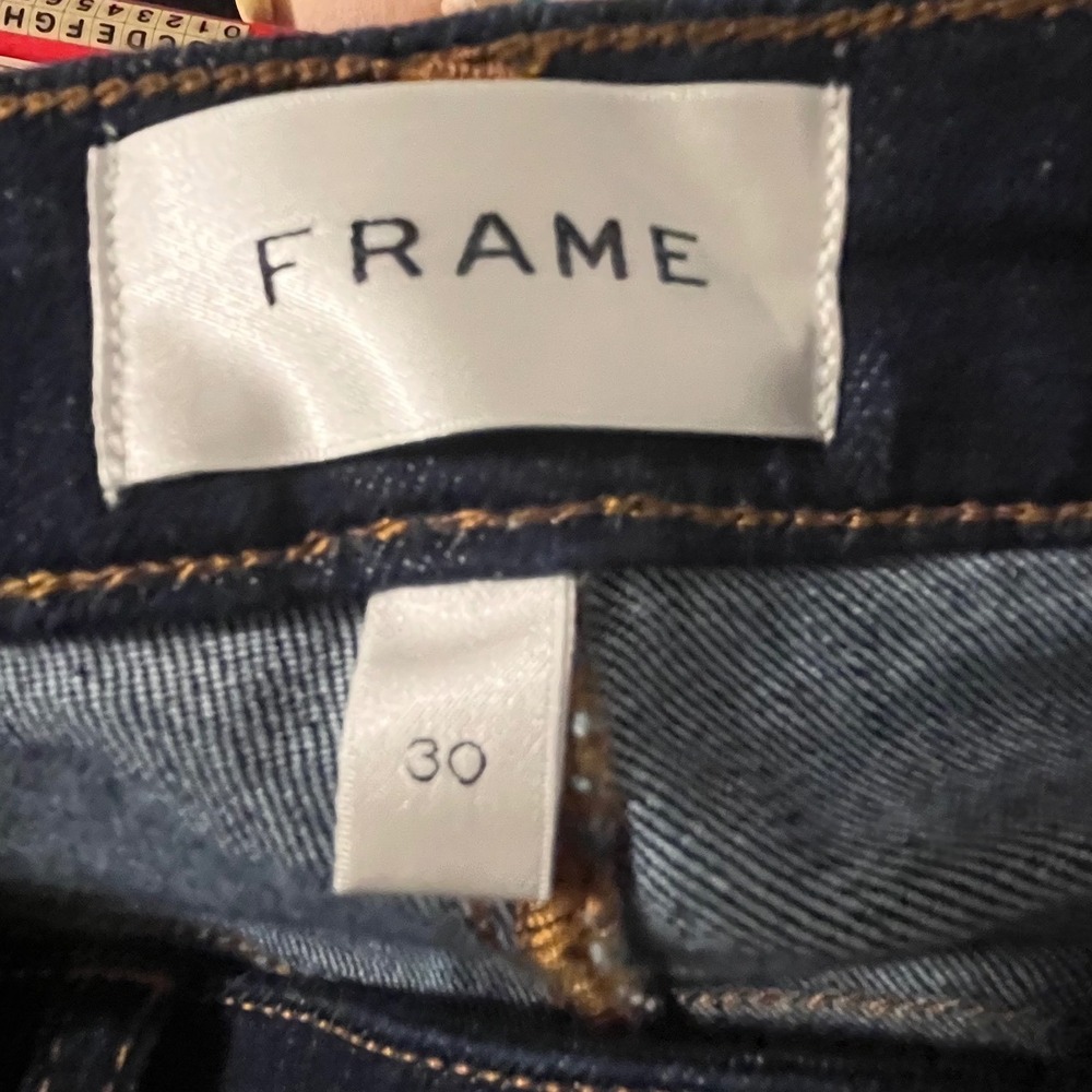 FRAME The Reboot High Rise Boot Cut Jeans Rinse Dark Wash Size 30 NWT - Picture 6 of 9